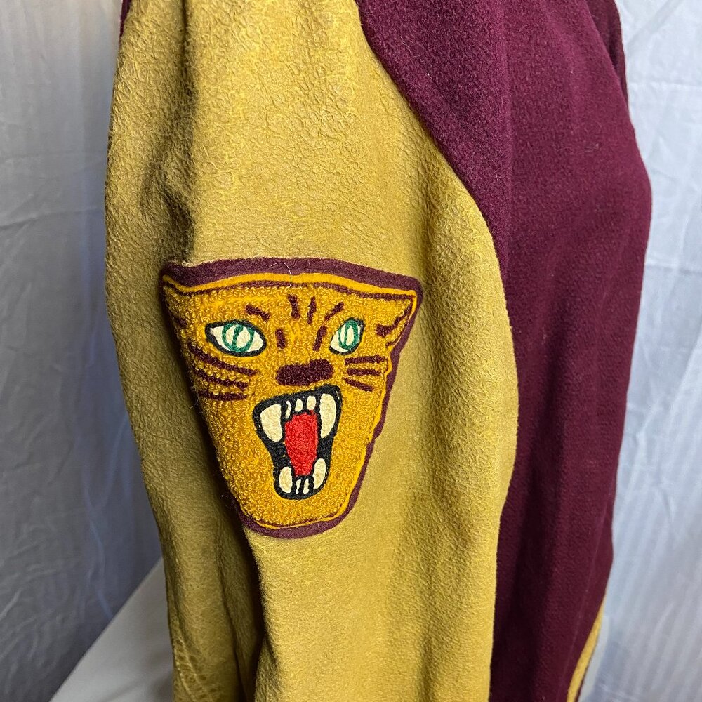 Letterman Jacket Burgundy and Gold - Picture 4 of 10